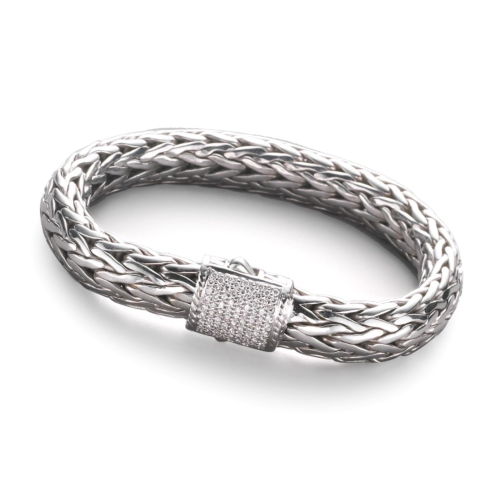 John Hardy large chain diamond clasp bracelet